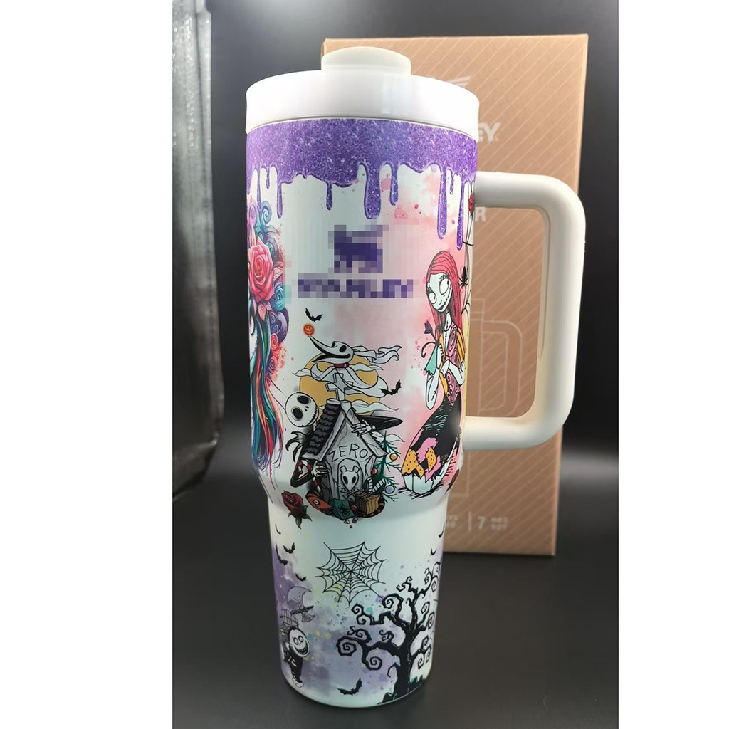 OEWR ฮาโลวีน 40oz Ice Master Cup การ์ตูนขนาดใหญ่ความจุแบบพกพารถถ้วยสแตนเลสแบบพกพา Thermos ถ้วย