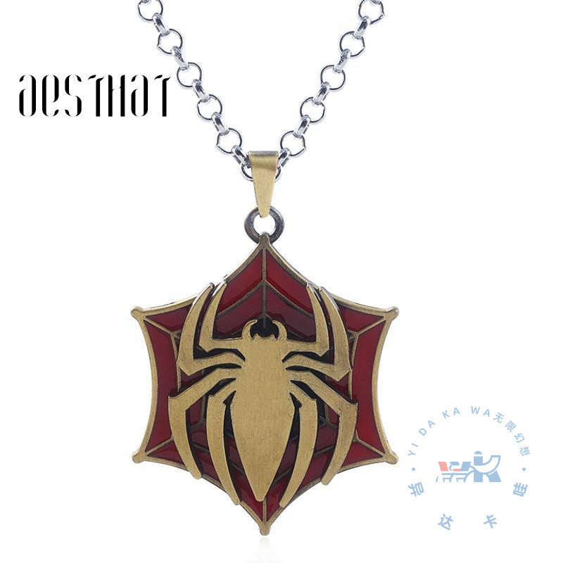 Marvel Marvel Spiderman สร้อยคอหมุนได้จี้พวงกุญแจจี้พวงกุญแจสไปเดอร์แมน