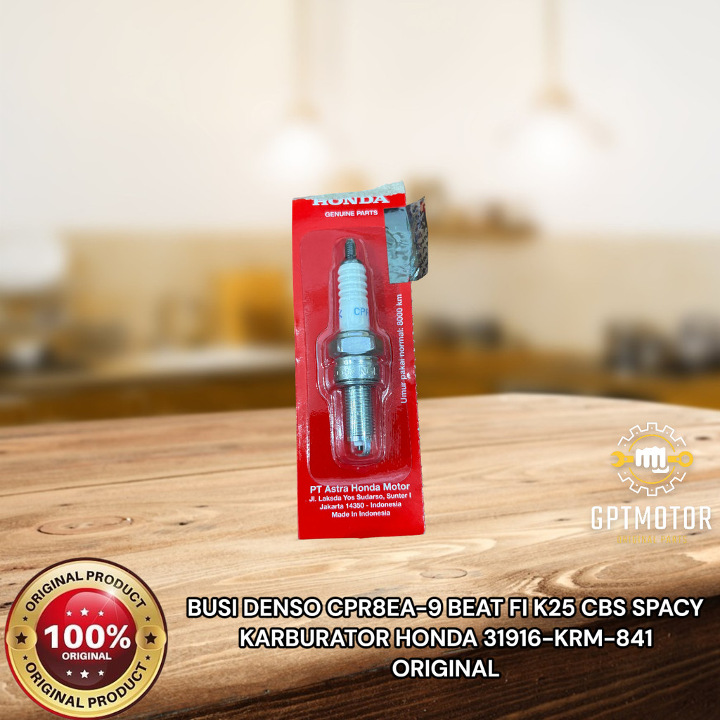 DENSO CPR8EA-9 BEAT FI K25 CBS SPACY CARBURETOR HONDA 31916-KRM-841 เดิม