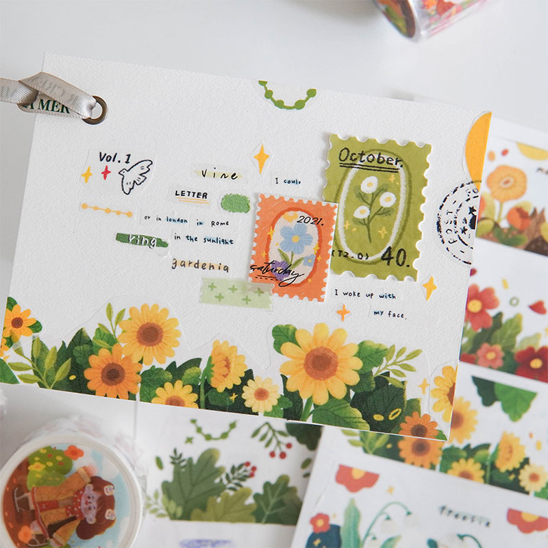 Orange Handbook studio สินค้าใหม่ [Midsummer] pet Washi Tape Handbook Sticker Japanese ins Style Mat