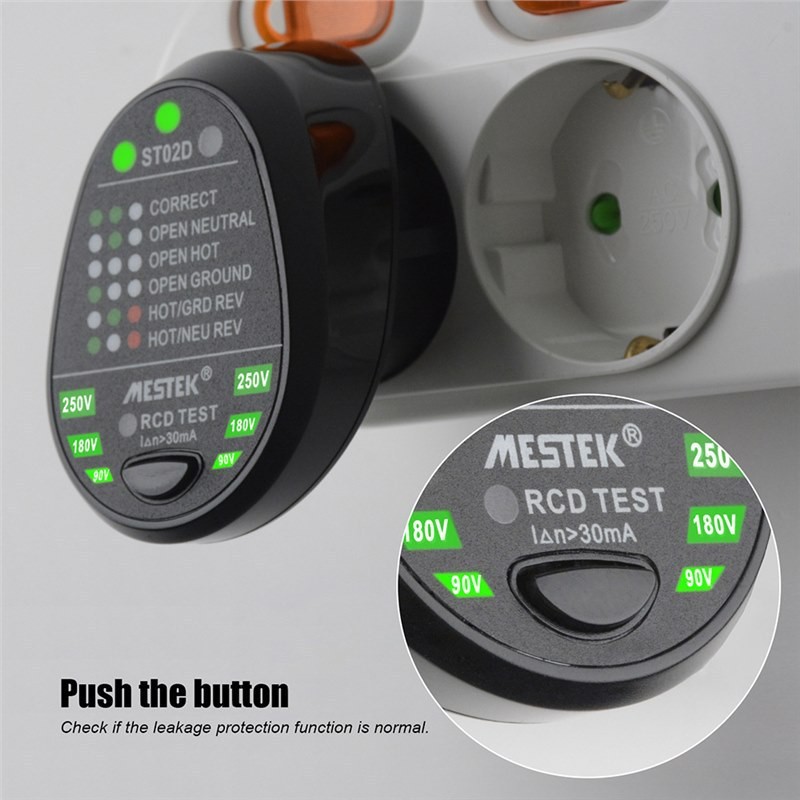 Multi-Function Socket Detector Socket Detector สายไฟ Leakage Phase Detector มาตรฐานยุโรป ST02D10.11