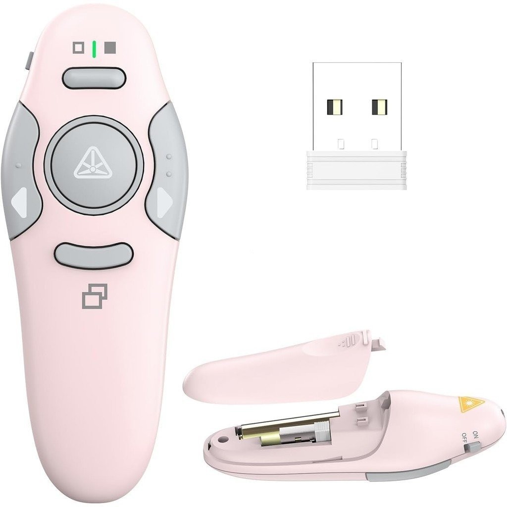 QUI Presentation Clicker Wireless Presenter Remote Clicker สําหรับรีโมทการนําเสนอ PowerPoint, USB Pi