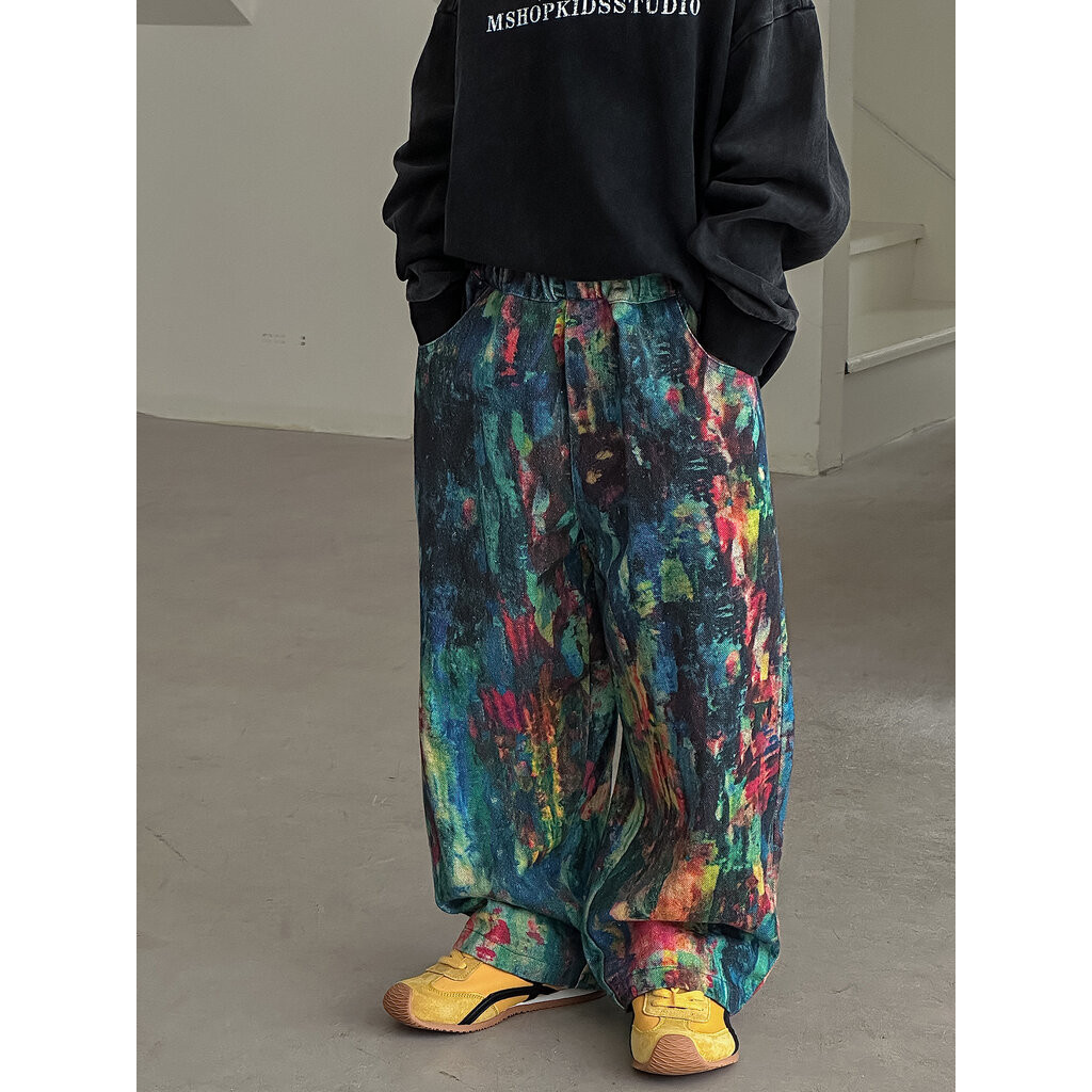 LLB-63 กางเกงขายาวแฟชั่นลายสาดสี (Color Splash Pants) ใส่แล้วให้ลุคศิลปะเท่ ๆ แฟชั่นแนวสตรีทหรือแนวอาร์ต(ขนาด 100-150)