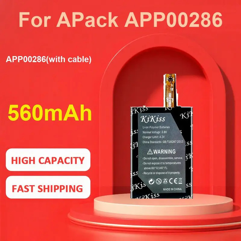 แบตเตอรี่ KiKiss สําหรับ APack APP00286,APP00286(พร้อมสาย),560mAh