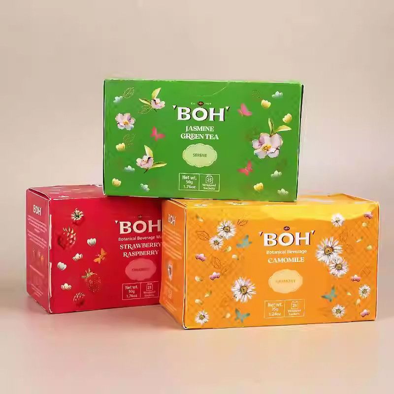 Malaysia BOH เสาวรสเสาวรส Earl Grey Black Tea Lychee Rose Flavour Black Tea Bag 0613