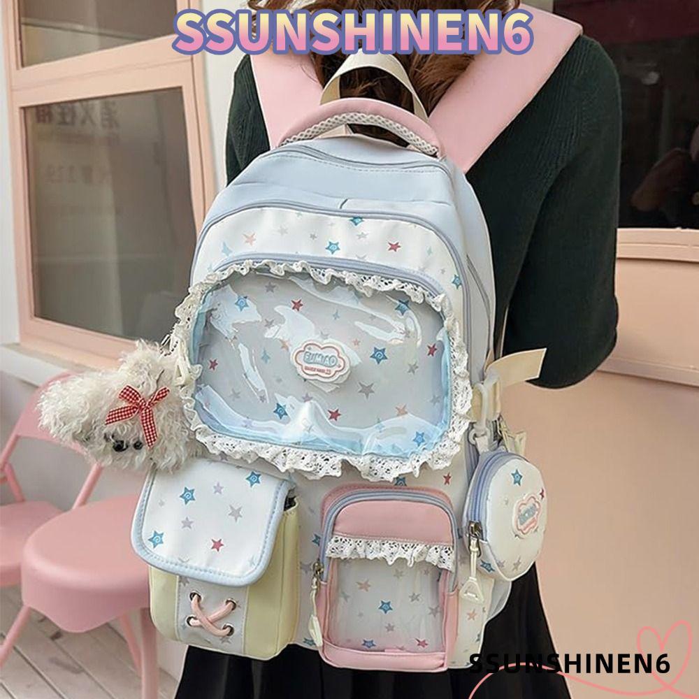 SSUNSHINEN6 Cutecore Backpack, with Pendent Y2k Ita Bag Purse, JK Aesthetic Bookbag Bags Daypack