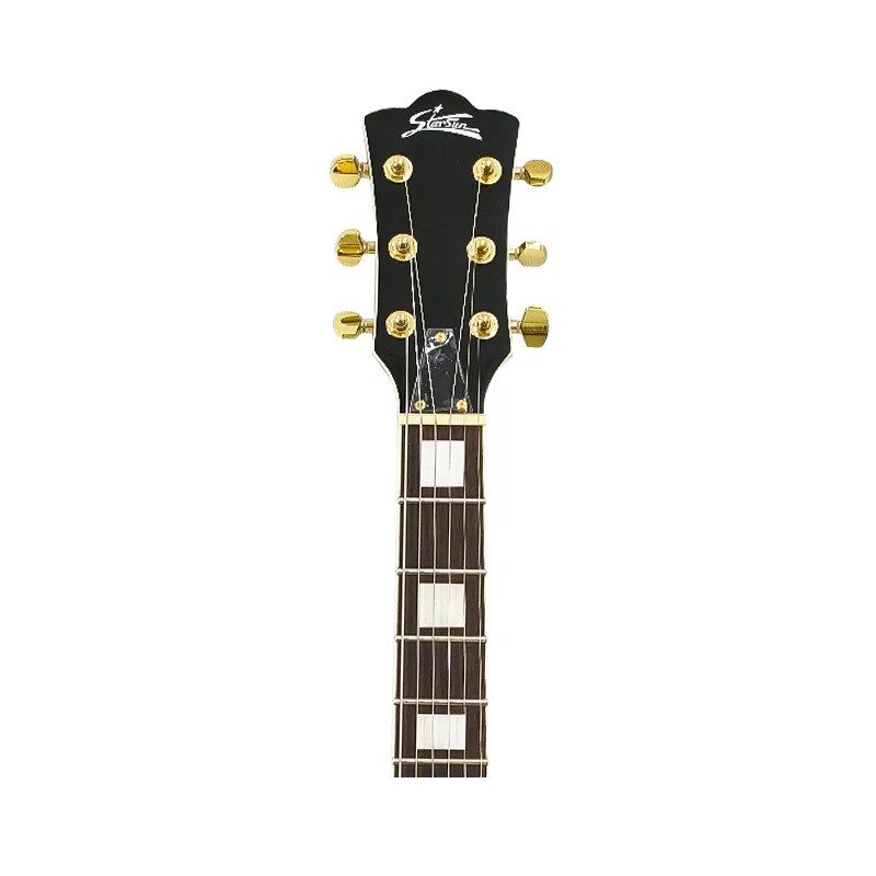 Professional คุณภาพสูง Starsun X150 6 String ไฟฟ้าแจ๊สกีตาร์ Piebald Ash Top Semi Hollow Okoume คอขั