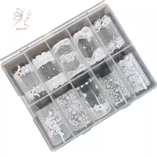 [maybeauty] 10 ม้วนเซ็กซี่ลูกไม้ดอกไม้เล็บฟอยล์สําหรับ Transfer กระดาษ Sliders ดอกไม้ Stiers ตกแต่งเล็บเล็บ Decals {TH}