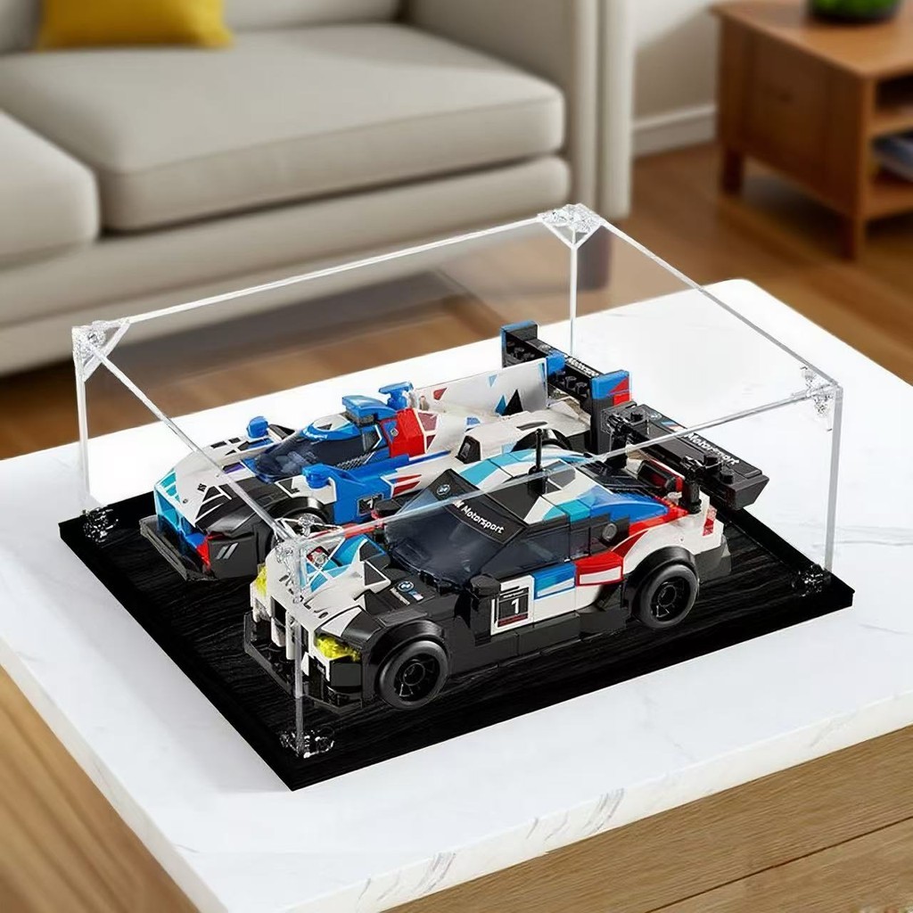 🚀 กล่องอะคริลิคใส ตู้โชว์กันฝุ่น Lego 76922 BMW M4 Hybrid รถแข่ง สั่งตัดตามขนาด ใส่ Labubu