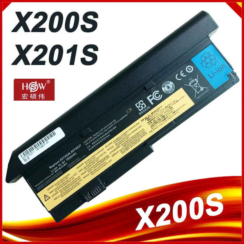 6600mAh แบตเตอรี่แล็ปท็อปสําหรับ Lenovo X201 X201S X200 X200s Series 42t4649 42t4825 43r9254 42t46 4