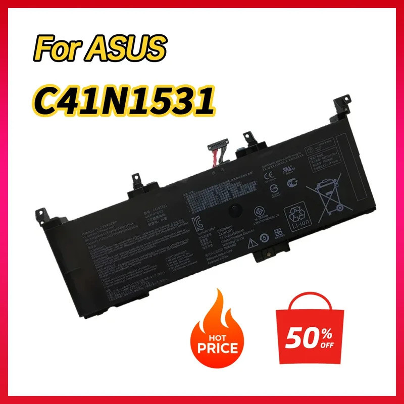 100% ใหม่ C41N1531 แบตเตอรี่แล็ปท็อปสําหรับ Asus ROG Strix GL502VT GL502VS-1A GL502VY-DS71 GL502VSK 