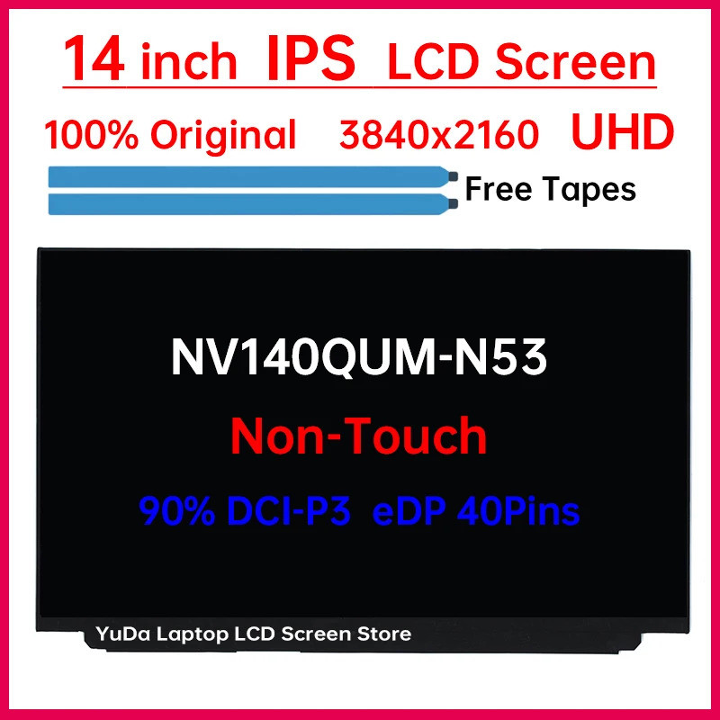 14 "หน้าจอ LCD NV140QUM-N53 สําหรับ Lenovo ThinkPad X1 คาร์บอน 7th Gen 8th Gen จอแสดงผล Matrix แผงเป