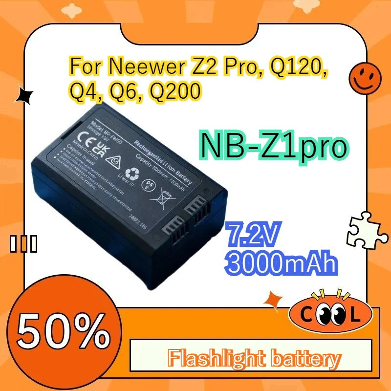 NB-Z1 pro เปลี่ยนแบตเตอรี่แฟลชสําหรับ Neewer Z2 Pro, Q120, Q4, Q6, Q200 7.2V 3000mAh แบตเตอรี่สากลคว