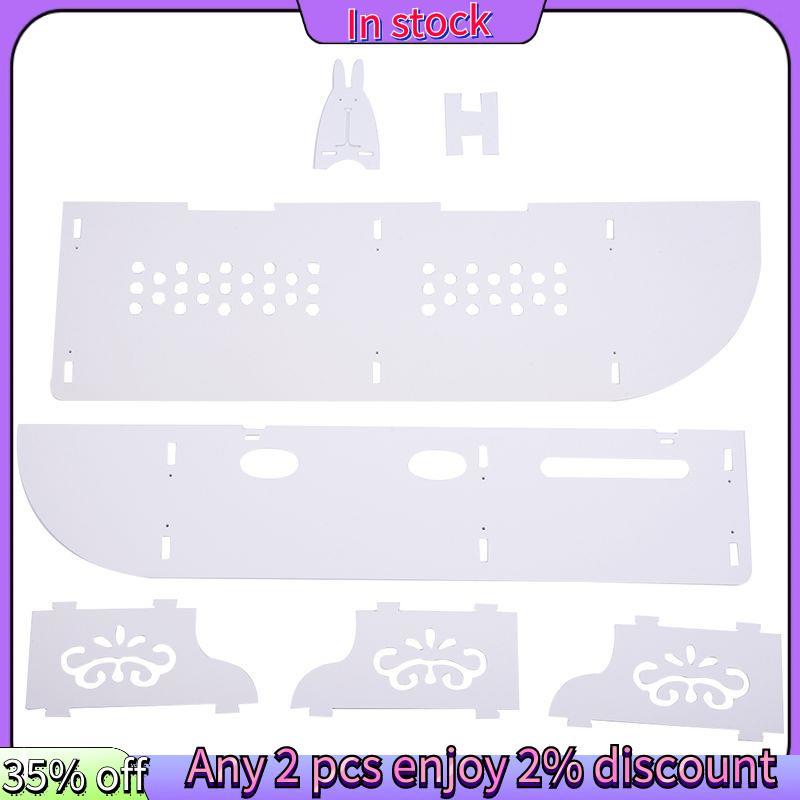In stock-Hollow Carved 2 Tier Floating Wall Shelf CD DVD ตู้หนังสือ Storage Unit- สีขาว