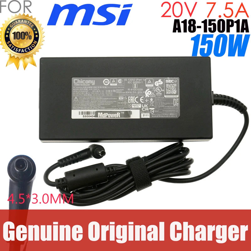 ของแท้ Chicony A18-150P1A 150W AC Adapter Charger 20V 7.5A สําหรับ MSI GF66 GF76 A150A039P แล็ปท็อปแ