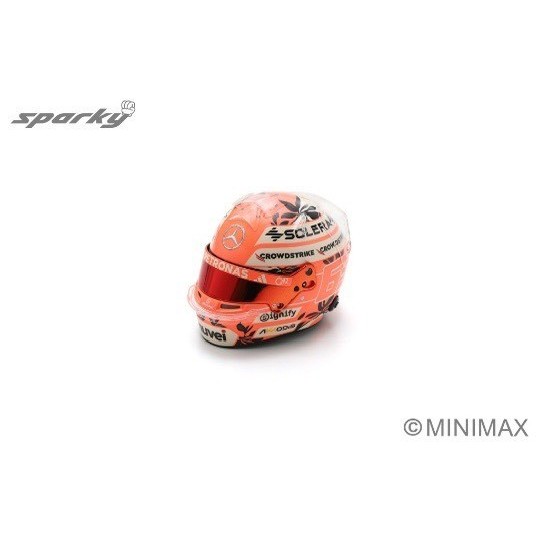 Spark 1/5 Mercedes-Benz AMG F1 Russell 2025 Miami Grand Prize Set หมวกกันน็อคเคลือบพิเศษยี่ห้อใหม่ P