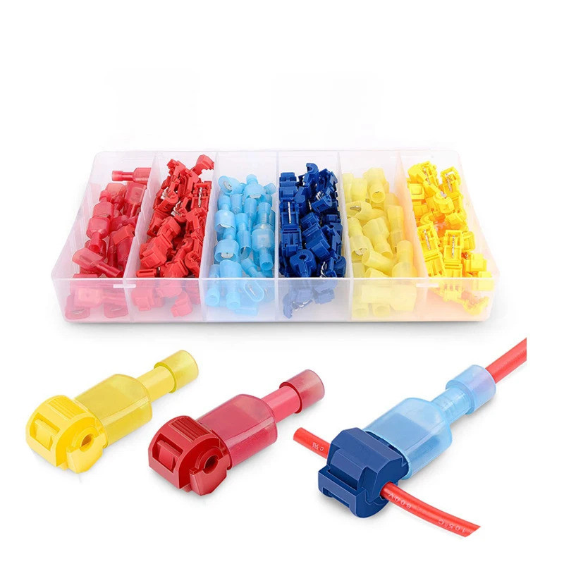 60 ชิ้น /120 ชิ้นกระเป๋ากล่อง Crimp Terminal T ประเภท Terminal Block ตัวเชื่อมต่อสายไฟไฟฟ้าสายไฟไฟฟ้