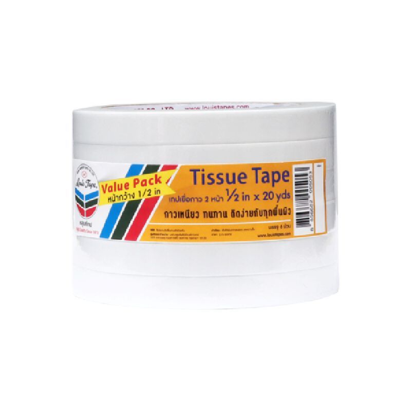 LOUIS เทปเยื่อกาว 2 หน้า 1/2"x20y แพ็ค 6 ม้วน