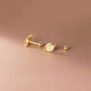 Saturn Earrings ต่างหูเงินแท้ S925 [MERCELO]