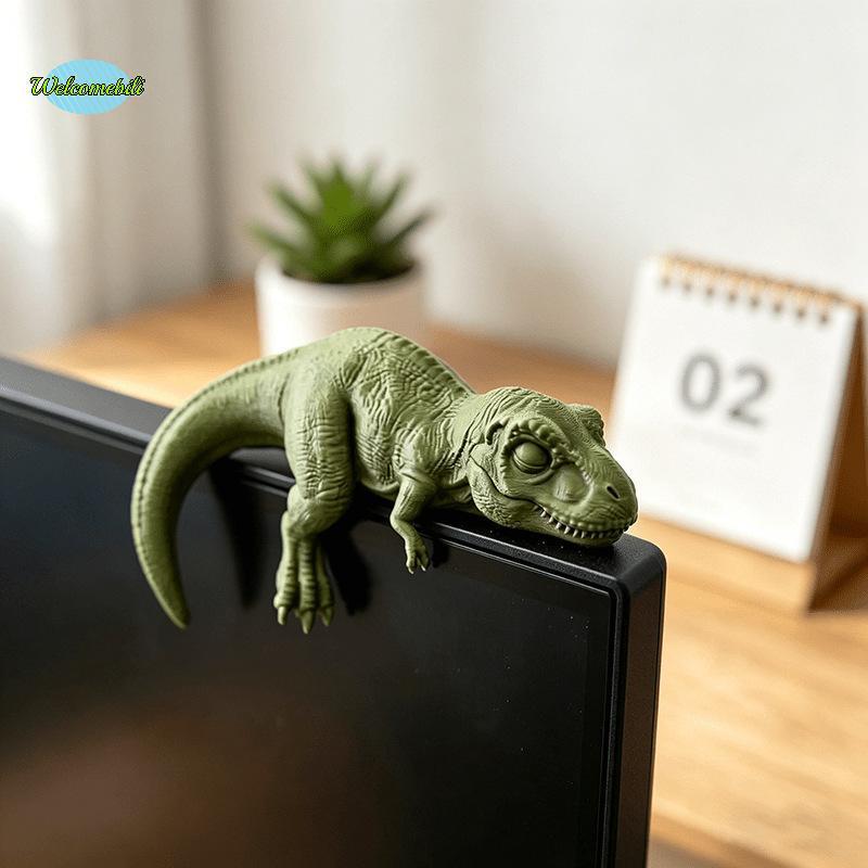 [WLB-t] Sleeping T-Rex Monitor เครื่องประดับน้ําหนักเบา 3D พิมพ์ไดโนเสาร์ตกแต่งสําหรับ Office Desktop ตกแต่งบ้านเด็กตกแต่งห้องของขวัญใหม่