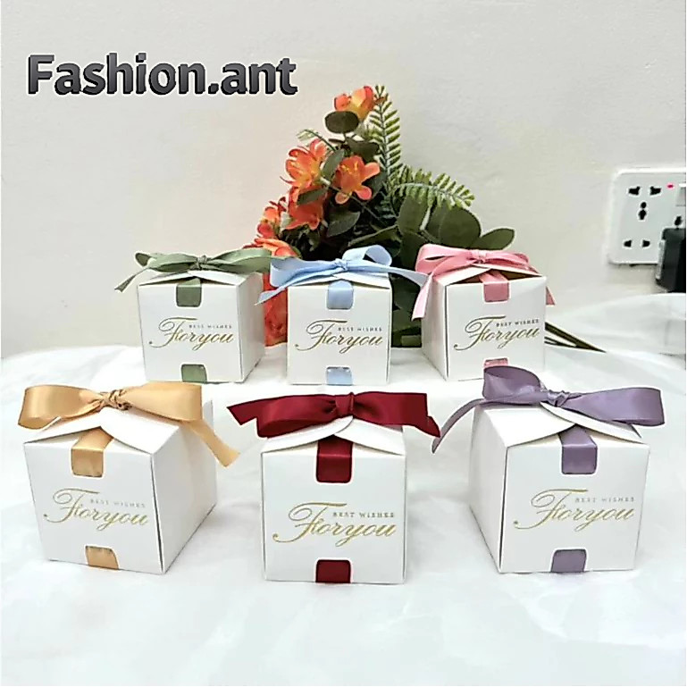 ✅พร้อมส่ง✅กล่องของขวัญ ของชำร่วย งานแต่งงาน กล่องใส่ครีม ใส่ขนม โบว์หลากสี