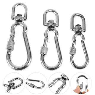 Beartwok7] สแตนเลสตะขอ Snap Swivel Loing สายจูงสุนัข Bule Qui Release Bule Carabiner คลิปสําหรับสุนัขเดิน Camping ใหม่