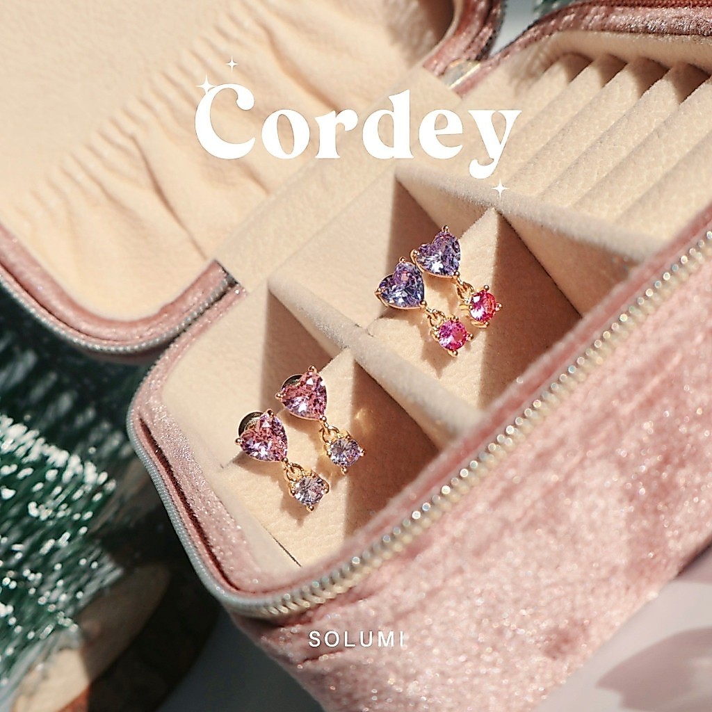 ต่างหูรูปหัวใจ ดีไซน์น่ารัก สุดคิ้วท์ SOLUMI Cordey earrings ต่างหู Nickel free