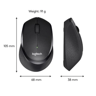 【Free Gift · While Stocks Last】Logitech M331 Silent Plus Wireless Mouse, 2.4 GHz with USB Nano Receiver, 1000 DPI Optical Tracking, 3 Buttons, 24 Month