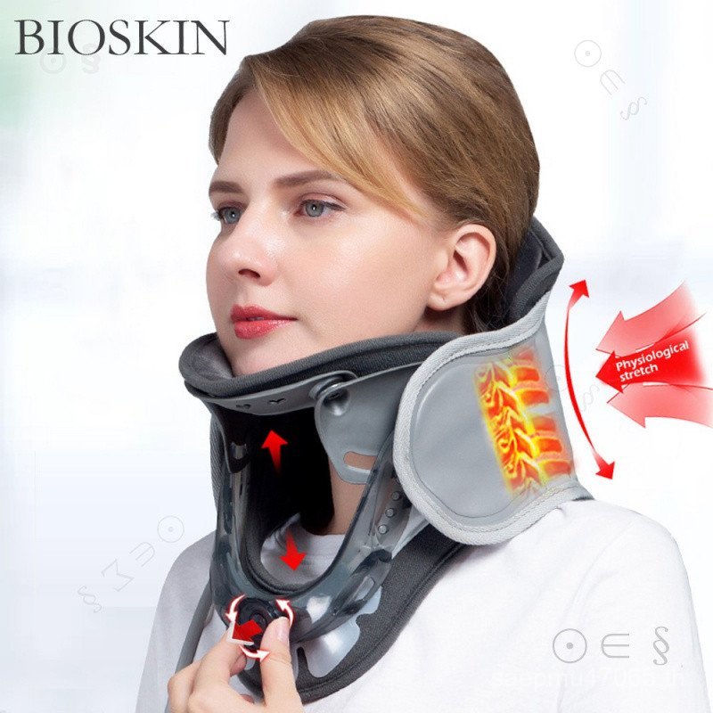 BIOSKIN Inflatable Cervical Vertebra Traction คอ Stretcher สนับสนุนรั้งความตึงเครียดบรรเทาคอปวด Sore