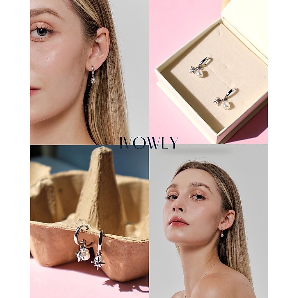 ivowly-Sundawn earring ต่างหูมุกดาวแฉก