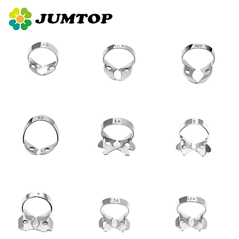 JUMTOP ทันตกรรม Dam Clamps สแตนเลส Endodontic Restorative Barrier คลิปทันตกรรม Instruments