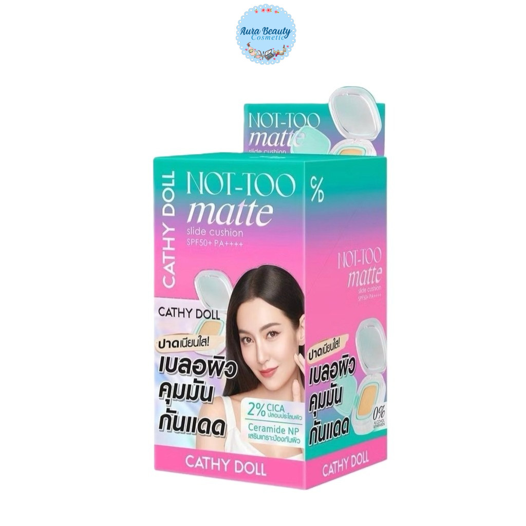 (6ซอง/กล่อง) Cathy Doll Not-Too Matte Slide Cushion SPF50+ PA++++ นอตทูแมทท์สไลด์คุชชั่น6g