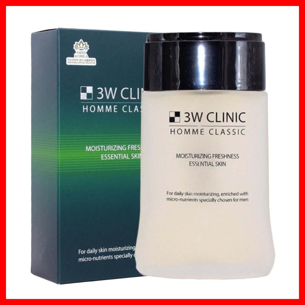 3W CLINIC [คลินิก 3w] Homme Classic Skin, 150ml, 1pc / โลชั่นเกาหลี / สูตรบางเบา / ของแท้ 100% โดย Y