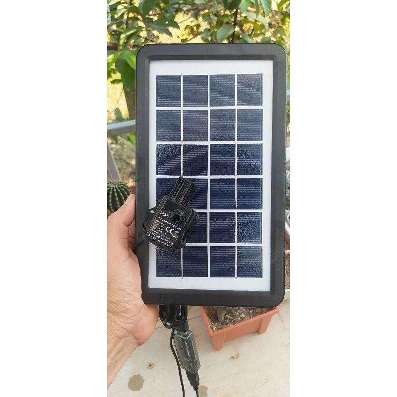 (รุ่นเล็ก) ปั๊มน้ำพุโซล่าเซลล์ขนาดแผง 6V 4.5W พร้อมแบตเตอรี 2,600mA สำหรับทำน้ำพุในบ่อปลา - รูปที่ 2