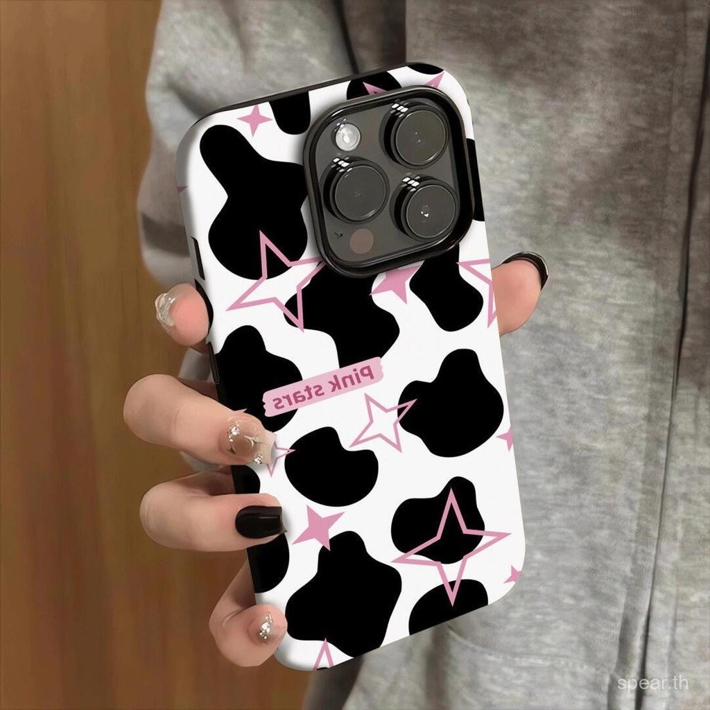 เคสโทรศัพท์คู่หนาวัวสี่แฉกดาวภาษาอังกฤษเหมาะสําหรับiPhone 15promax 14promax 13 12 11 promax xr xs 16