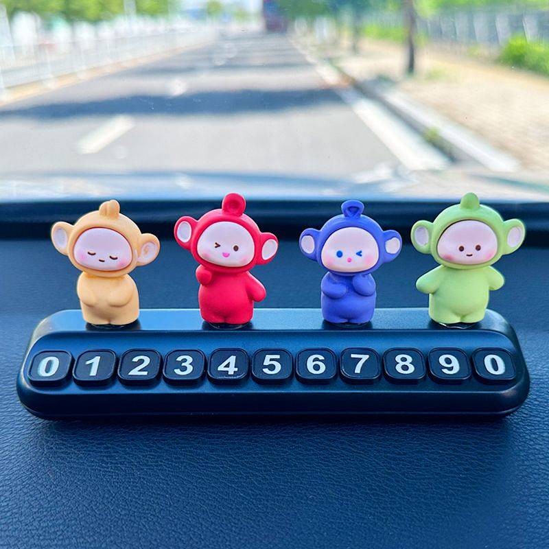 【Ready Stock】 Car Temporary Parking Number Plate Moving Car Car Moving Phone Card Cute Antenna Baby 