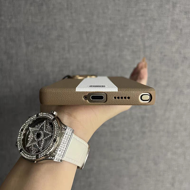 HOCE หรูหราคู่สี PU หนังแม่เหล็กเคสโทรศัพท์สําหรับ Samsung Galaxy S24 S25 Ultra ธุรกิจเลนส์โลหะผสมปกหลังกันกระแทก - รูปที่ 3