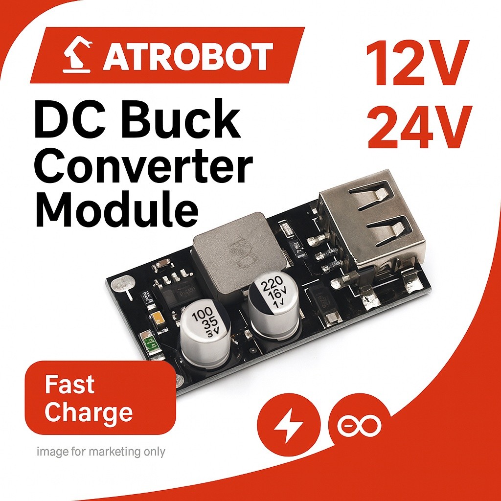 USB DC-DC Step Down Buck Converter โมดูลชาร์จเร็ว รองรับ QC2.0 QC3.0 AFC FCP 24W อินพุต 4.5-32v เอาต