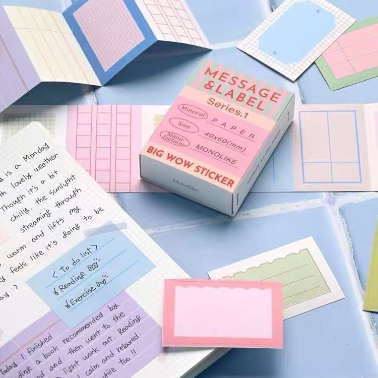 MONO Notes Small Fresh Retro Boxed Handbook Stickers สติ๊กเกอร์การเรียนรู้ Notes สติ๊กเกอร์ข้อความ