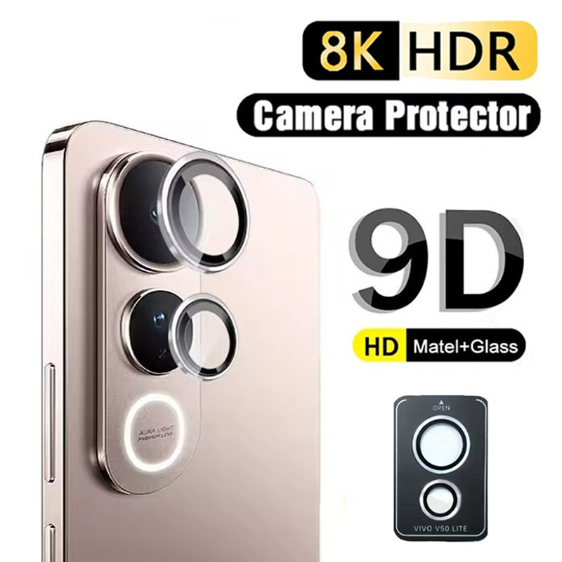 สําหรับ Vivo V50 Lite V50E คลิกเดียวติดตั้งตัวป้องกันเลนส์กล้องคลุมทั้งหมดแหวนโลหะกระจกนิรภัยฝาครอบกล้อง