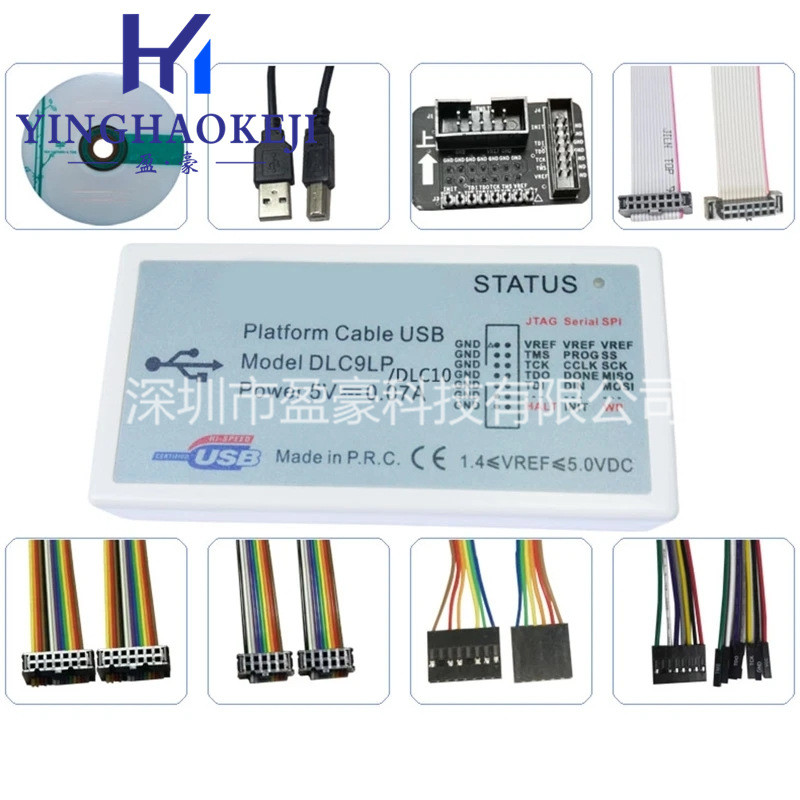 DLC9 XILINX Downloader Downloader สายเคเบิลจําลองอุปกรณ์แพลตฟอร์มสาย USB Serlingsi FPGA