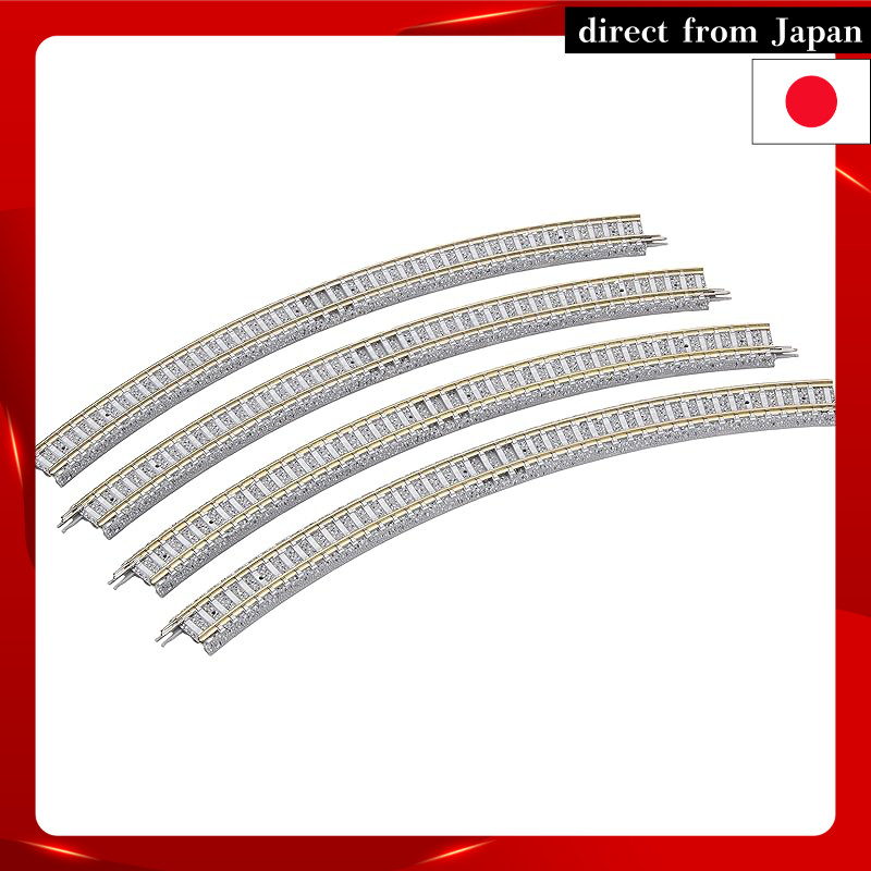TOMIX N Gauge C280-45-PC F Curved Track PC Rail Set (4 Pieces) - Model Train Accessories