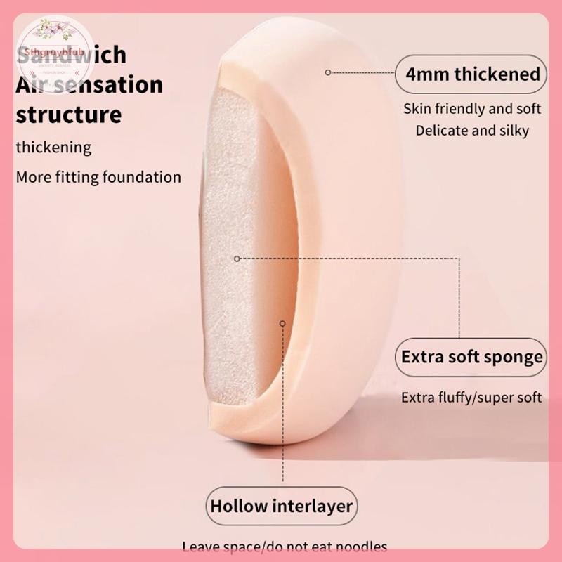 STHB Sanrio แต่งหน้าฟองน้ําพัฟ Hello Kitty แต่งหน้าคอนซีลเลอร์ Super Soft Elastic Cotton Face Base M