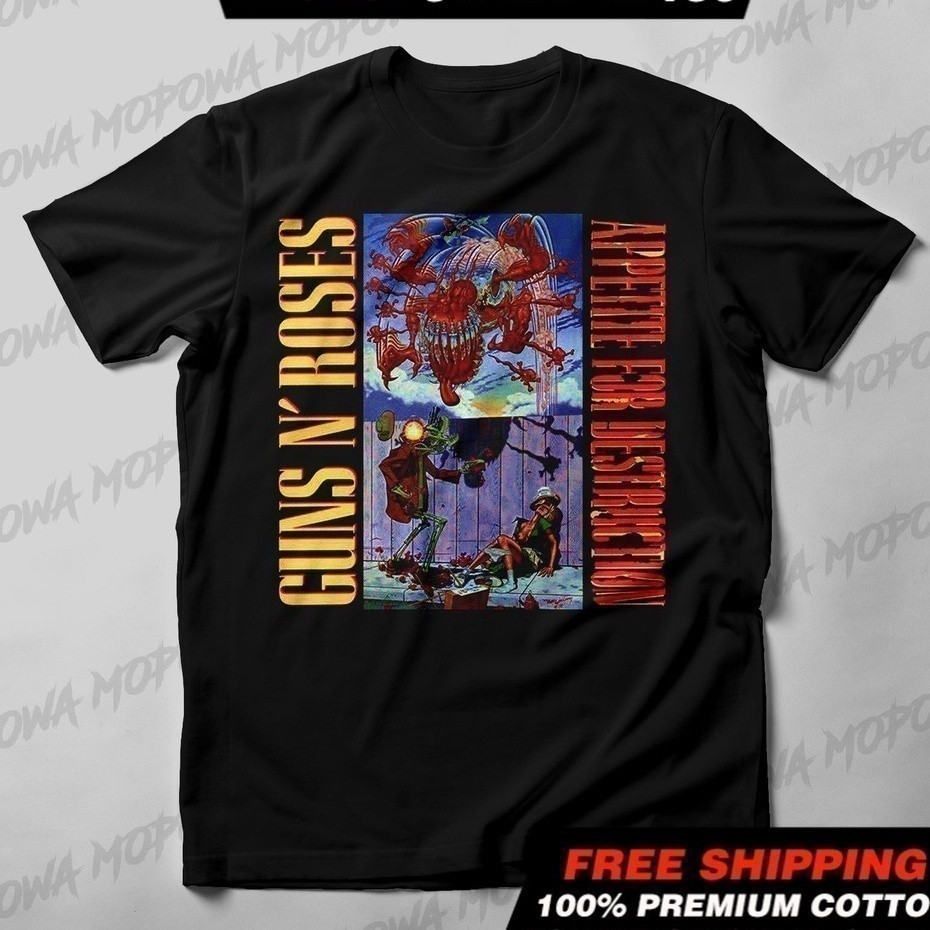 Fashion Guns 2025 N Roses Tshirt Band Shirt พิมพ์คุณภาพพรีเมี่ยม 100%