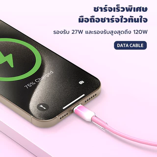 สายเคเบิล USB 60W แบบถักใสคริสตัล Type c ถึง Type C สายชาร์จข้อมูล USB ถึง Type C ใช้งานได้หลากหลาย