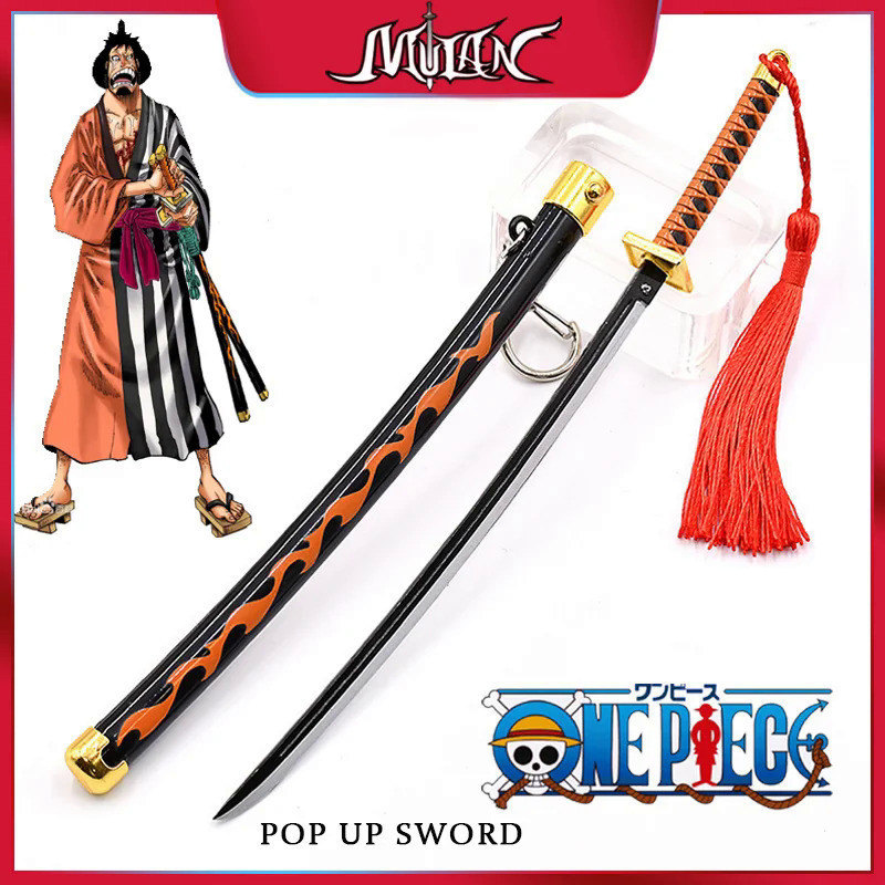 23.5cm/9.25inch Kin'emon Sword Eject Weapon Alloy Craft Model with Sheath Anime One Piece Peripheral