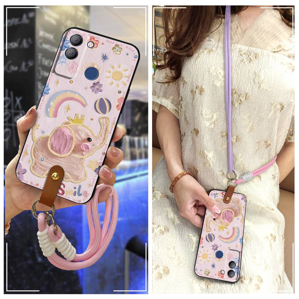 Anti-knock เคสโทรศัพท์กันน้ําสําหรับ Tecno POP5 LTE/BD4 สร้อยคอป้องกันฝุ่น Crossbody ทนทานการ์ตูนกัน
