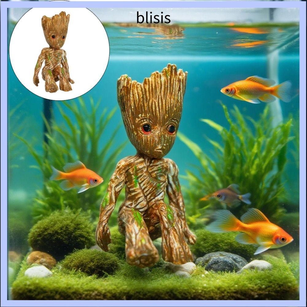 INNEED การตกแต่งตู้ปลา, Pvc Creative Groot Tree Man, งานฝีมือการ์ตูนสมัยใหม่ DIY หัตถกรรมถังปลา