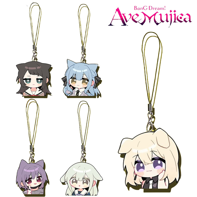 ดรีมบ้าน! Ave Mujica การ์ตูนโทรศัพท์อะนิเมะ Sakiko Togawa Uika Misumi โทรศัพท์จี้อะคริลิค Charms โทร