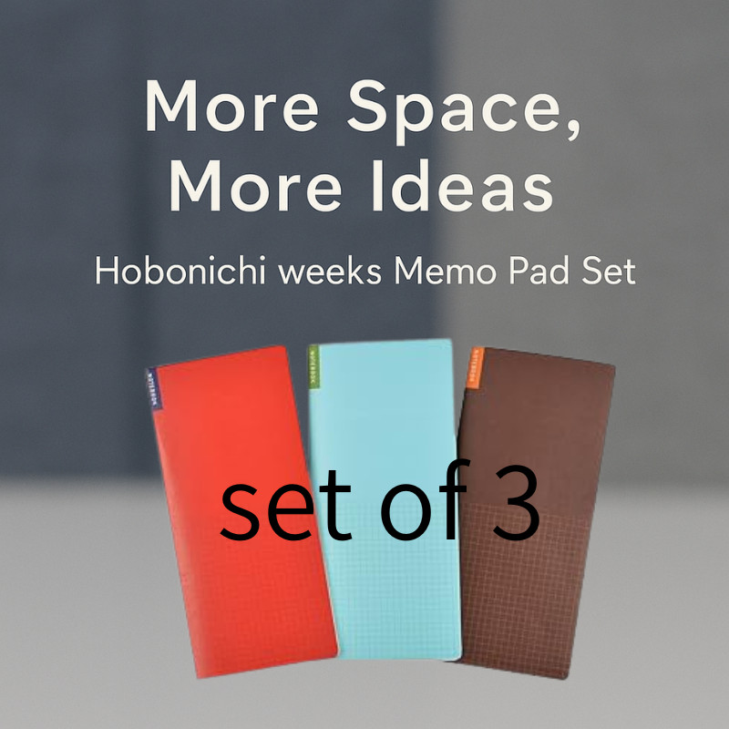 Hobonichi Memo Pad Set for weeks – 3 Notebooks Pack,  2026 Accessory